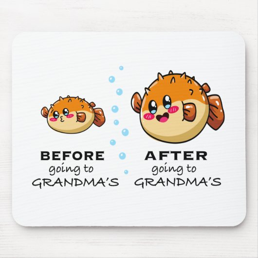 Voor en na grootma Funny Nana Muismat (Voorkant)