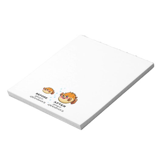 Voor en na grootma Funny Nana Notitieblok (Linkerzijde)