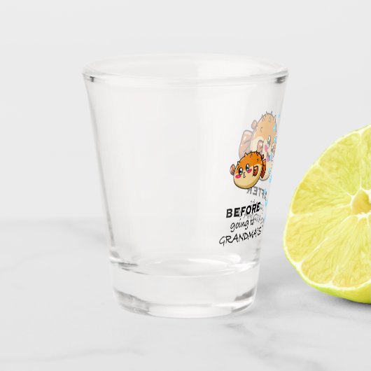 Voor en na grootma Funny Nana Shot Glas (Links)