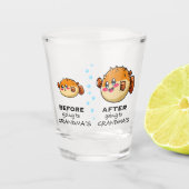 Voor en na grootma Funny Nana Shot Glas (Voorkant)