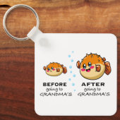 Voor en na grootma Funny Nana Sleutelhanger (Voorkant)