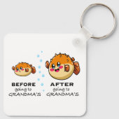 Voor en na grootma Funny Nana Sleutelhanger (Achterkant)