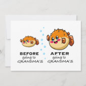 Voor en Na het Gaan Naar Oma Grappige Nana Feestdagenkaart (Voorkant)
