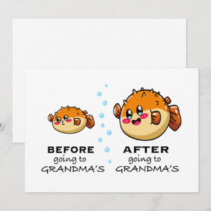 Voor en Na het naar oma gaan Grappige Nana Feestdagenkaart