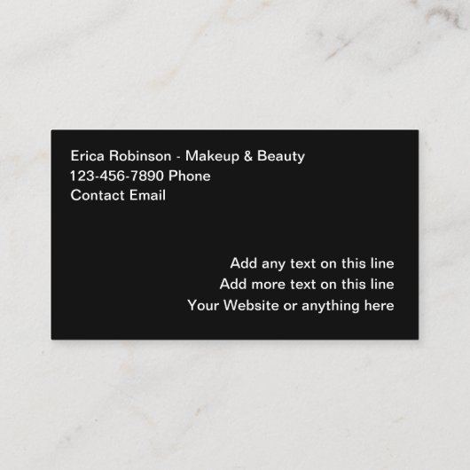 Voor en na schoonheid en make-up visitekaartje (Achterkant)