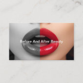 Voor en na schoonheid en make-up visitekaartje (Voorkant)