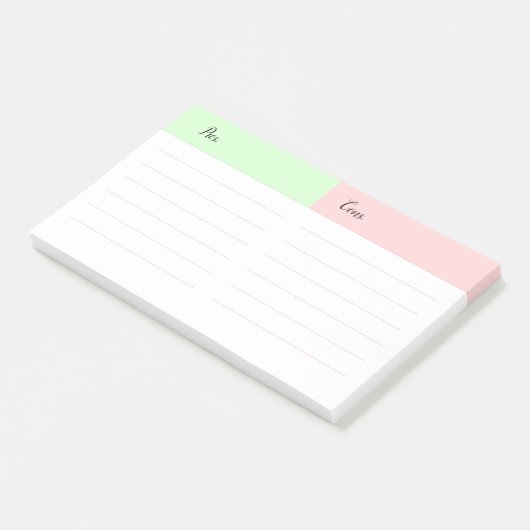 Voor- en nadelen besluitvorming post-it® notes (Schuin)