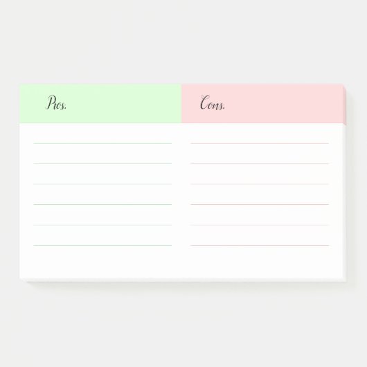 Voor- en nadelen besluitvorming post-it® notes (Voorkant)