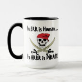 Voor Err is Human Jolly Roger Pirate Mok (Links)