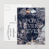 Voor Ever en Ever het Witte Berichten van de Tekst Aankondigingskaart (Voorkant / Achterkant)