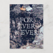 Voor Ever en Ever het Witte Berichten van de Tekst Aankondigingskaart (Voorkant)