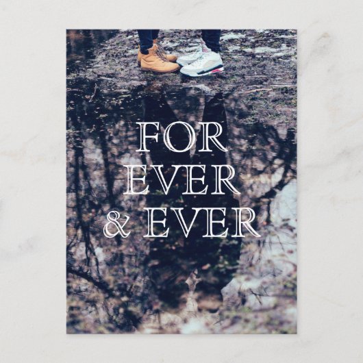 Voor Ever en Ever het Witte Berichten van de Tekst Aankondigingskaart (Voorkant)