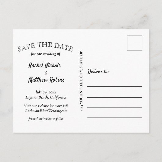 Voor Ever en Ever het Witte Berichten van de Tekst Aankondigingskaart (Achterkant)