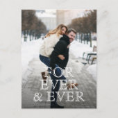 Voor Ever en Ever het Witte Berichten van de Tekst Aankondigingskaart (Voorkant)