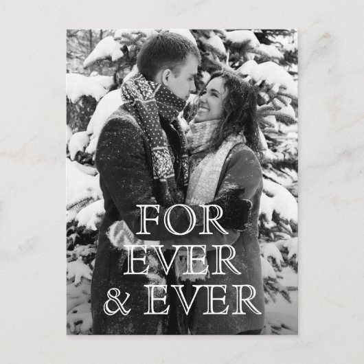 Voor Ever en Ever het Witte Berichten van de Tekst Aankondigingskaart (Voorkant)
