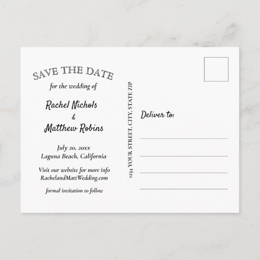 Voor Ever en Ever het Witte Berichten van de Tekst Aankondigingskaart (Achterkant)