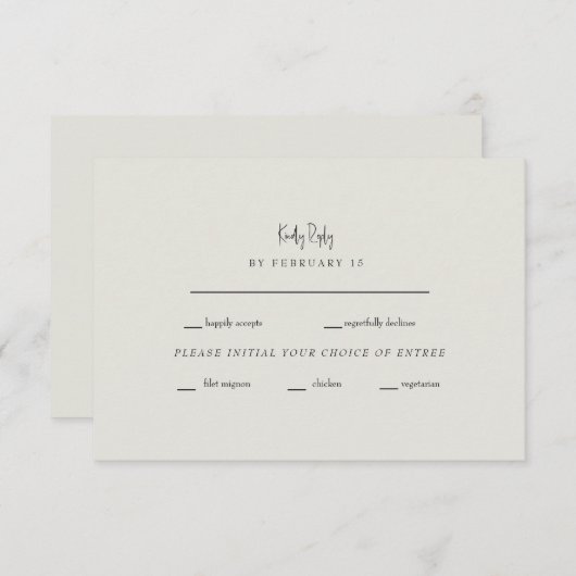 Voor ever trouw Cream Wedding RSVP (Voorkant / Achterkant)