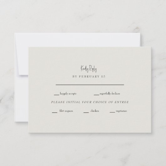 Voor ever trouw Cream Wedding RSVP Kaartje (Voorkant)