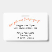 Voor exposanten en fokkers van Deense Doggen Badge (Achterkant)