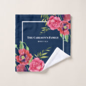 Voor familiale moderne rode roze bloemen op de don bad handdoek (Wasdoekje)