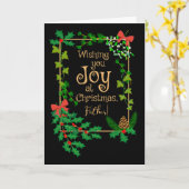 Voor Father Christmas Joy Holly en Mistletoe Kaart (Gele Bloem)
