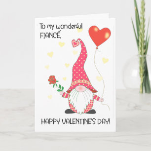 Voor Fiance Valentijns Schattigee Gnome met Red Ro Kaart