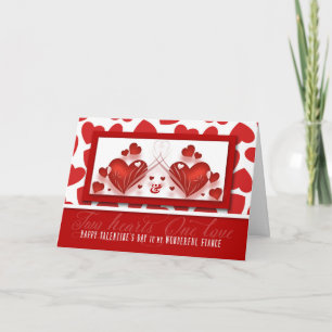 voor Fiance Valentijnsdag Romantic Red Hearts Feestdagen Kaart