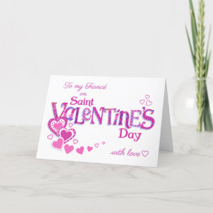 Voor Fiance Valentijns's Hearts and Flowers Card Feestdagen Kaart