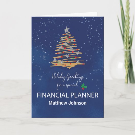Voor financieel planner kerstboom aangepaste naam kaart (Voorkant)