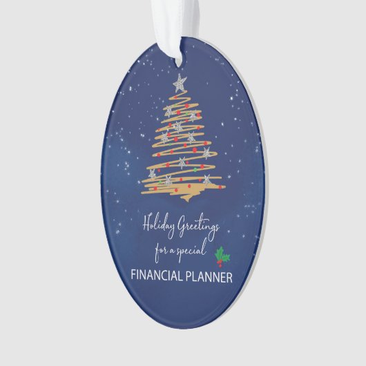 Voor Financiële Planner Kerstboom Aangepaste Naam Ornament (voorkant)