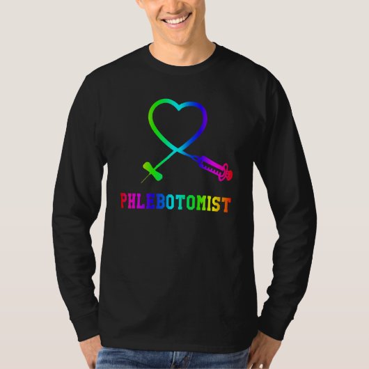 Voor flebotomist flebotomie vlinder naald hart t-shirt (Voorkant)