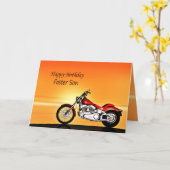Voor Foster son, zonsondergang motorfiets Kaart (Gele Bloem)