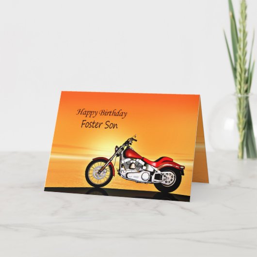 Voor Foster son, zonsondergang motorfiets Kaart (Voorkant)