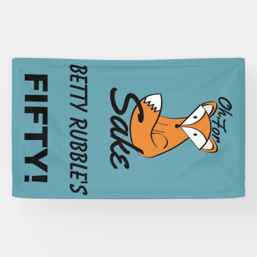 Voor Fox Sake 50th Birthday persoonlijke banner (Horizontaal)