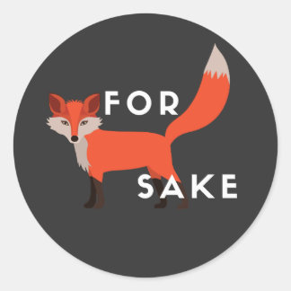Voor Fox Sake Gepersonaliseerd Notitieboek Journal Ronde Sticker