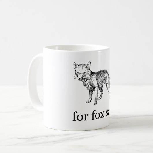 Voor Fox Sake -  handschrift Fox Koffiemok (Voorkant links)