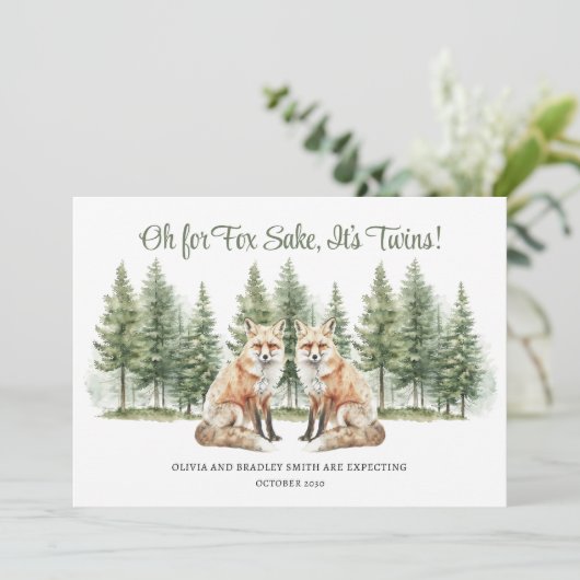 Voor Fox Sake is het de tweeling Woodland Fox zwan Aankondiging (Staand voorkant)