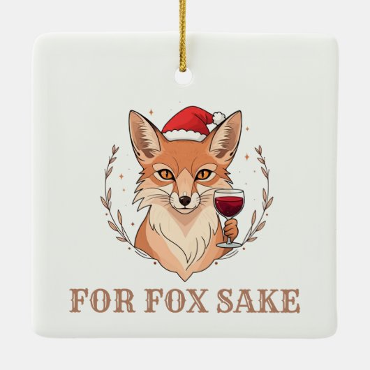 Voor Fox Sake Keramisch Ornament (Achterkant)