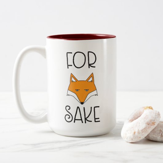 Voor Fox Sake Tweekleurige Koffiemok (Met donut)