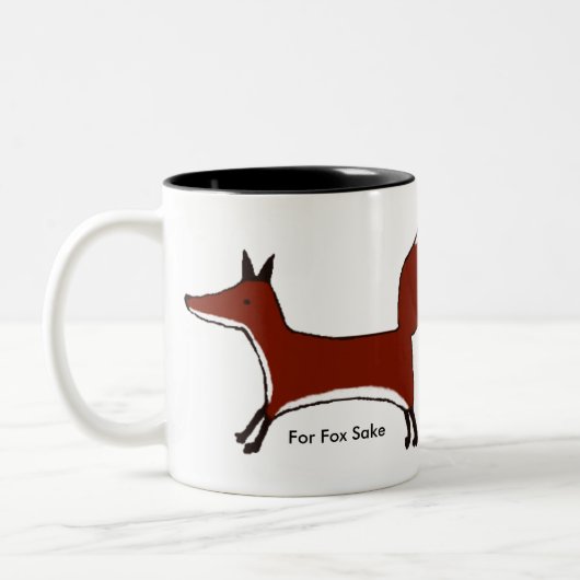 Voor Fox Sake - wraparound afbeelding - Kawaii Kit Tweekleurige Koffiemok (Links)