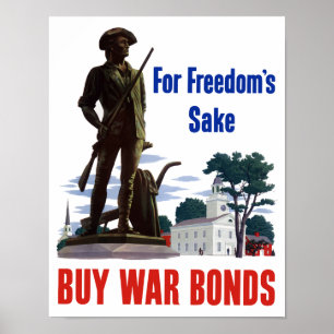 Voor Freedom Sake Buy War Bonds - WWII Poster