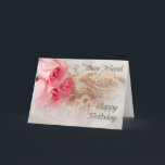 Voor Friend, Happy Birthday rozen en parels Kaart<br><div class="desc">Zeg Happy Birthday met elegante rozen en parels.</div>