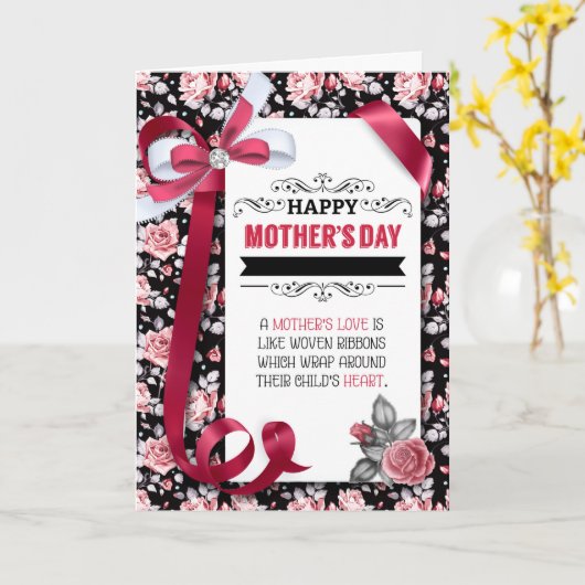 voor Friend Moederdag  roze rozen Kaart (Gele Bloem)