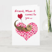 Voor Friend Otter Valentijn Day in Heart Pool Kaart (Voorkant)