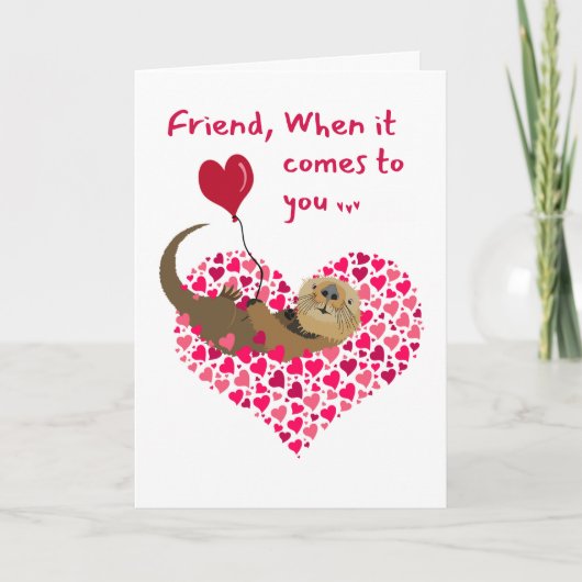 Voor Friend Otter Valentijn Day in Heart Pool Kaart (Voorkant)