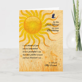 voor Friend Sentimental Sun Rise Birthday Kaart