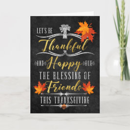 voor Friend Thanksgiving Blessings Chalkboard Feestdagen Kaart