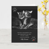 voor Friend's Birthday Cat Lover met Red Heart Kaart (Gele Bloem)