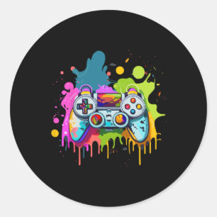 Voor Gamers Paint Controller Gaming Apparel Video Ronde Sticker