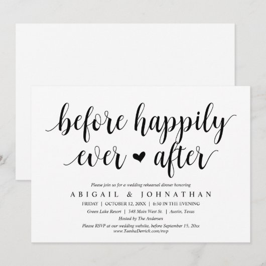 Voor gelukkig Ooit na het eten van de repetitie va Kaart (Voorkant / Achterkant)